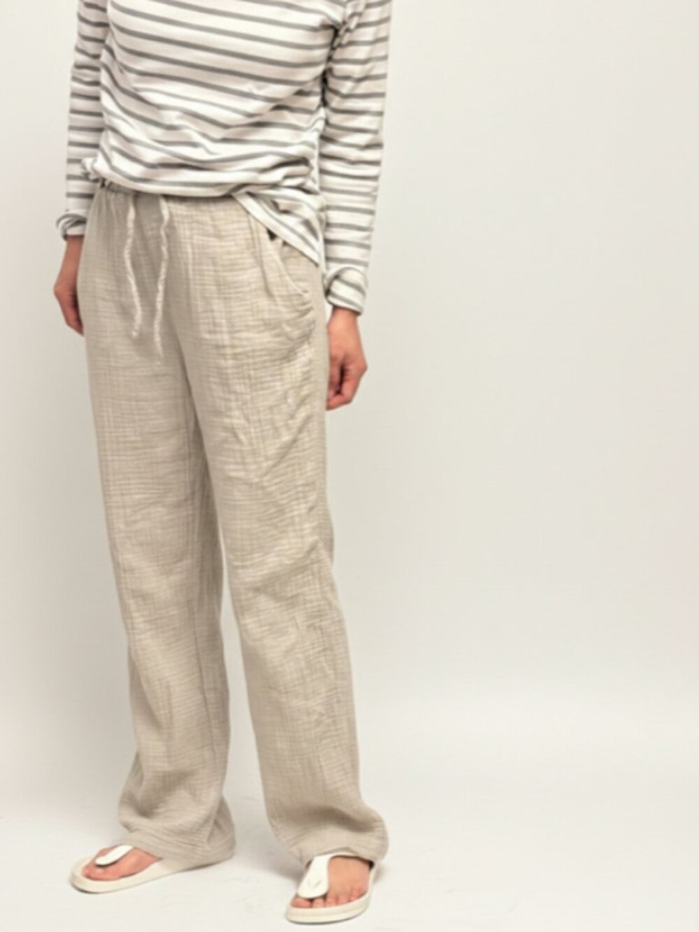 2/$29 Sincerely Jules pants cotton gauze size small wide leg drawstring
